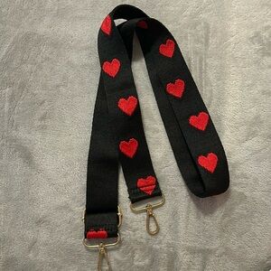 Black with hearts purse strap